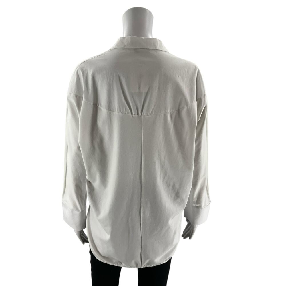 Naya - White Solid Pre-Owned Ladies Casual Top - Size M - Picture 2 of 6